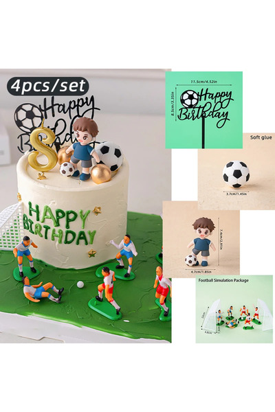Choice30 ZQ FB03 11 قطعة زينة كعكة على شكل ولد كرة قدم، دمية لاعب كرة قدم، دي...