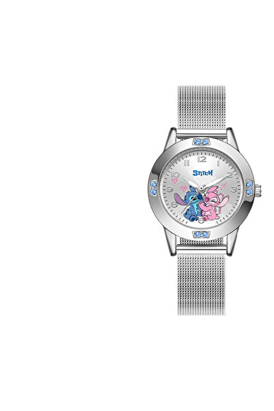 choice2 ساعة يد نسائية بيضاء من ديزني ستيتش، ساعة كوارتز مرصعة بالألماس، ساعة...