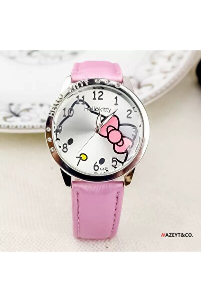 Choice1 ساعة أطفال كوارتز وردية اللون بتصميم هيلو كيتي من سانريو، مقاومة للما...