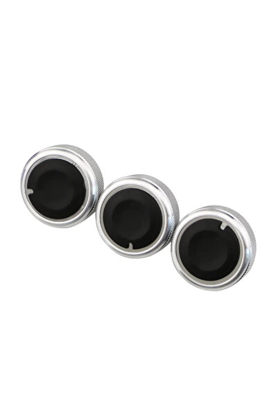 Choice3 Silver 3Pcs Car AC Knob for Ford Fus 2 3 2 3 Sedan Hatchback for Mond...