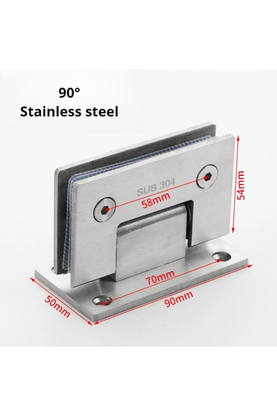 Choice3 مشبك تثبيت زجاجي فضي بزاوية 90 درجة/180 درجة، مفصل باب دش، مصنوع من ا...