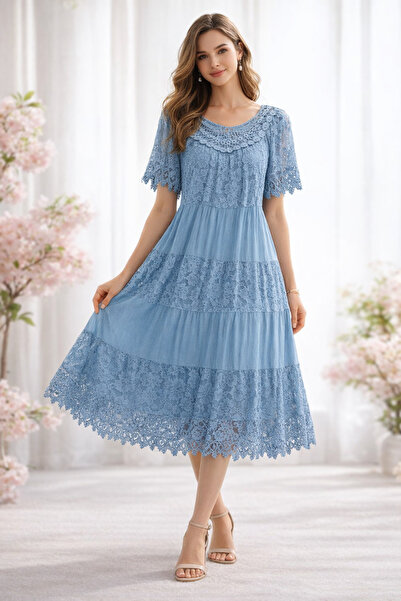 lare İtalyan ipek elbise