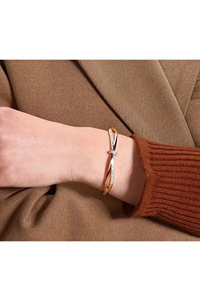 stainless steell VİP gold renk fiyonk model çelik kelepçe bileklik