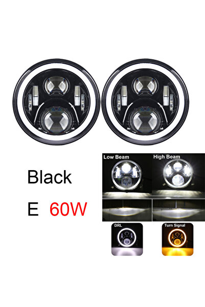 Choice1 60w Black 2pcs 7 Inch Round LED Headlight For Jeep Wrangler JK TJ For...