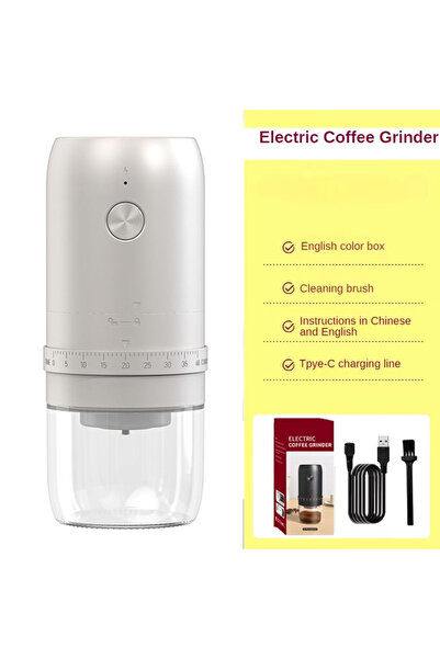 Choice3 2AW-White Portable 1800mAh Electric Coffee Bean Grinder 40 Gears Exte...