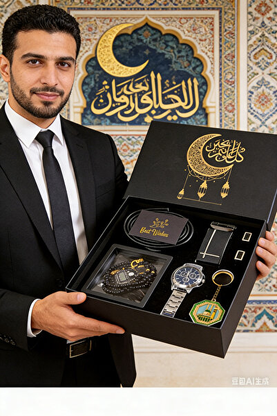 Yoawllty Luxury Men’s 6-Piece Business Gift Set Black Leather Watch, Belt, Wa...