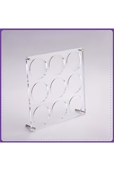 Choice4 حامل عرض شارات أكريليك شفاف بتسع خلايا، مقاس 58 مم، لعرض دبابيس الأنم...