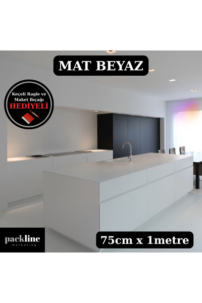 Matte White Adhesive Foil Kitchen Cabinet And Furniture Coating Foil 75cm x 1mt