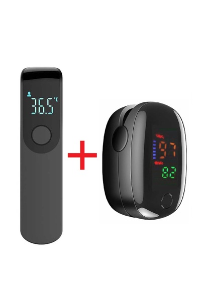 choice2 مجموعة واحدة (قطعتان) من ميزان حرارة رقمي بالأشعة تحت الحمراء لقياس ح...