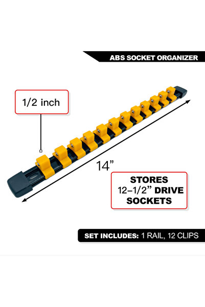 Choice5 حاملات مفاتيح ربط صفراء مقاس 1/4 بوصة، 3/8 بوصة، 1/2 بوصة (12.5 مم) -...