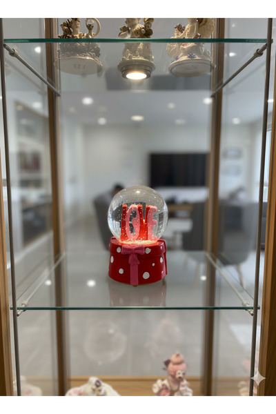 çınaroğlu avm Kar Küresi Love Yazılı Pilli Işıklı Müzikli Orta Boy Dönence Ka...