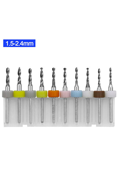 Choice5 10pcs 1.5-2.4mm 0.1-3.0mm Print Circuit Board Drill Bits Carbide Micr...