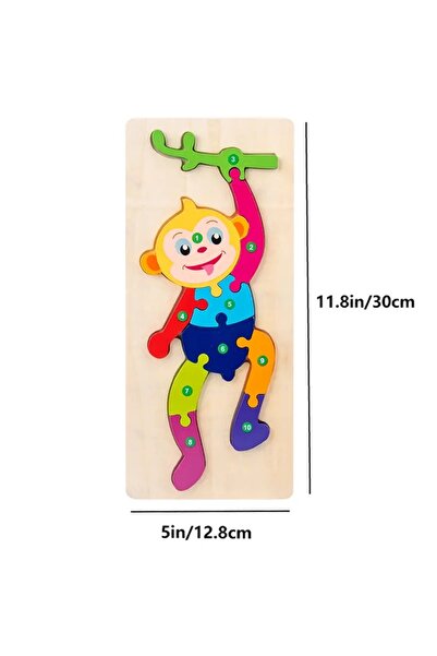 Choice1 Monkey Wooden Puzzles for Kids, Number Puzzle, Dinosaur Puzzles and A...