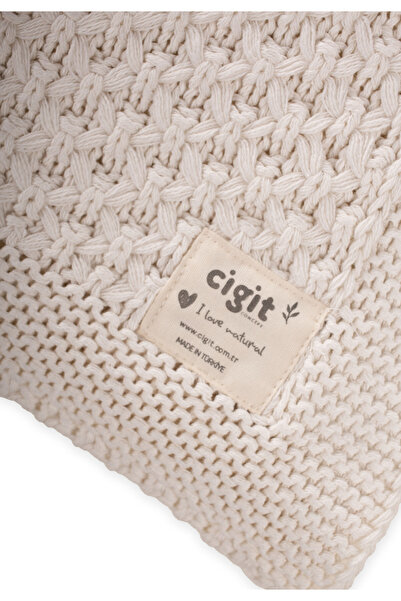 Cigit Piti Piti Knitwear Blanket 80X100 cm Natural