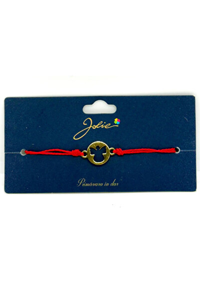 OEM Brățară din inox auriu cu șnur roșu, model Îngeraș, reglabilă