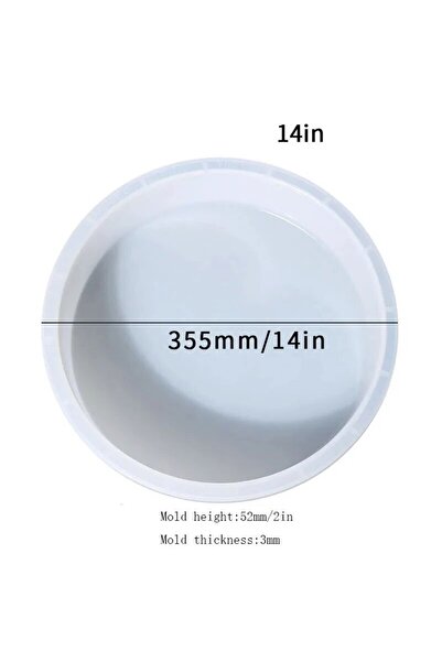 Choice4 قالب راتنج كبير مستدير مستطيل الشكل مقاس 14 بوصة (60 سم) لتزيين الطاو...