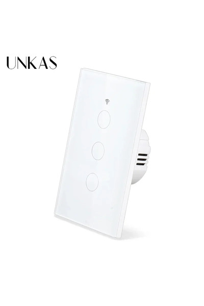 Choice3 مفتاح إضاءة ذكي ثلاثي الأزرار من تويا، أبيض اللون، مزود بمستشعر لمس ي...