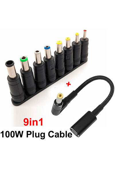 choice2 9in1 100W USB Type C to Universal Notebook Adapter Connecter DC 5521 ...