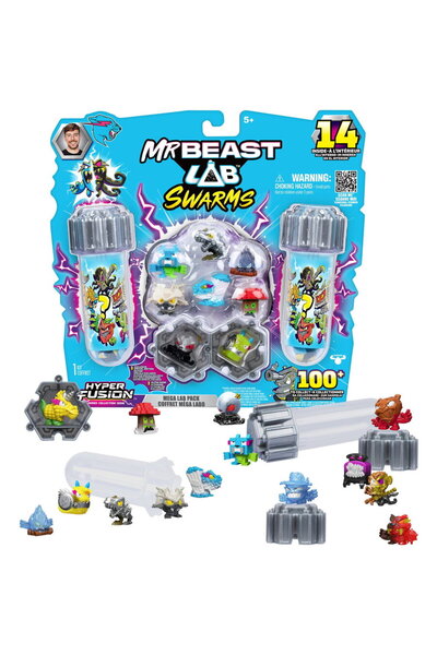 MrBeast Lab Moose Toys Swarms S3 Mega Lab Pachet de 14 - Glob Avalanșă, Figur...