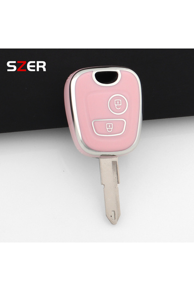 Choice11 Pink only case Pink TPU Car Remote Smart Key Case Shell For Peugeot ...
