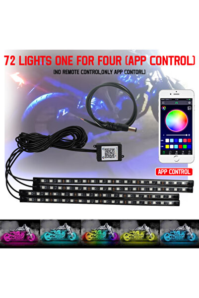 Choice4 72 مصباح LED LED يعمل بالتطبيق، مناسب للدراجات النارية والسيارات، يوف...