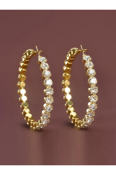 Take Two By Styli Embellished Rhinestone Earrings