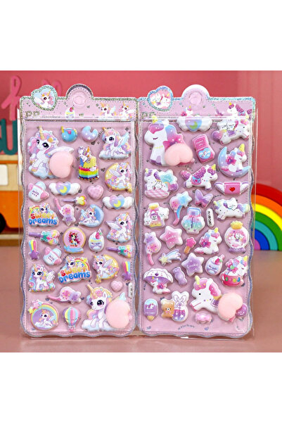 Choice5 MINISO unicorn 2pcs Kawaii Happy Buttks Sticker And Cartoon Soft Pinc...