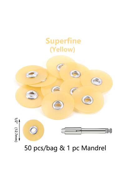 Choice3 أقراص تلميع وتشطيب الأسنان فائقة الدقة 12.7 مم، 50 قطعة/حقيبة، مصنوعة...