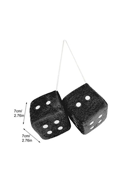 Choice3 قلادة سيارة سوداء معلقة، مخمل نرد مخملية/ وبري، هدايا رأس السنة الجدي...