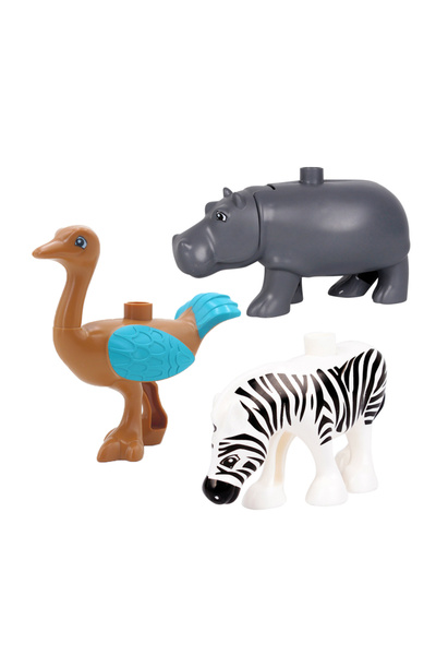 Choice20 مجموعة من 3 قطع من حيوانات حديقة الحيوان الأفريقية، مكعبات بناء كبير...