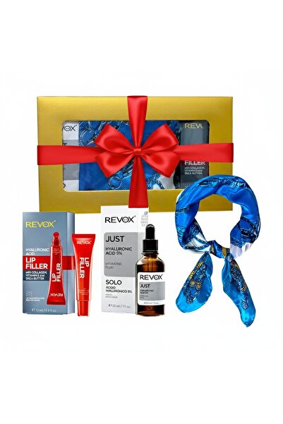 Revox Elysa Set Hyaluronic Acid Serum 5% 30ml, Lip Filler 12ml, Blue Scarf