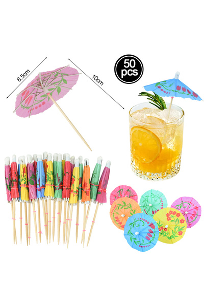 Choice8 50 قطعة من مظلات هاواي الورقية لتزيين حفلات الكوكتيل الصيفية وأعياد ا...