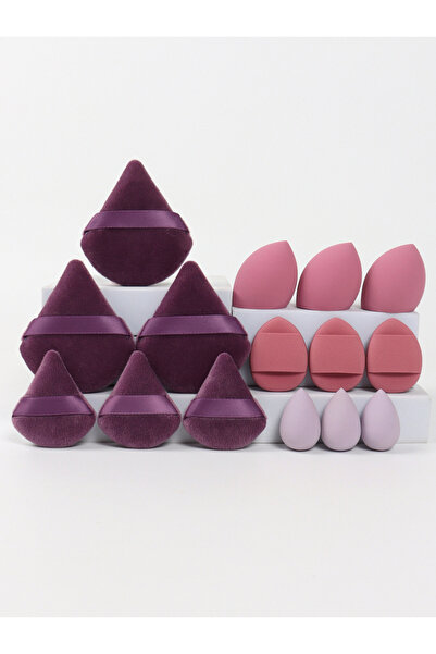 choice2 مجموعة متعددة التأثيرات مكونة من 15 قطعة: 3 إسفنجات بودرة سائبة، 3 إس...