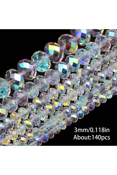 choice2 3MM 140pcs Austrian Crystal White AB Glass Beads 3/4/6/8Mm Transparen...