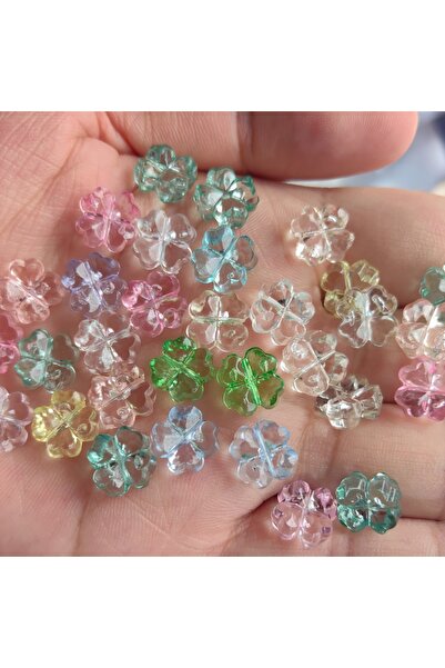 Choice Mix 32Pcs， Clover, Transparent, Flowers, Flat, Jewelry Accessories, DI...