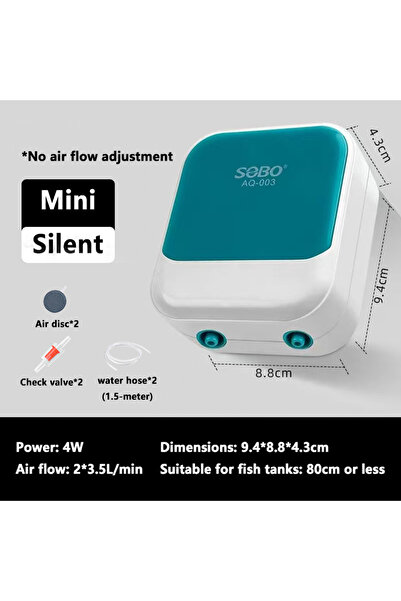 Choice1 مضخة هواء صامتة لحوض السمك من سوبو، بقوة 4 واط، مزودة بفتحتين، قابلة ...