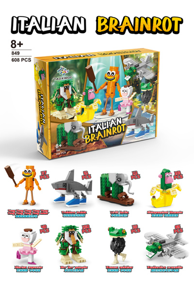 Choice9 849box-608pcs 2025 Tung Tung Sahur Brainrot Animals Building Blks Tra...