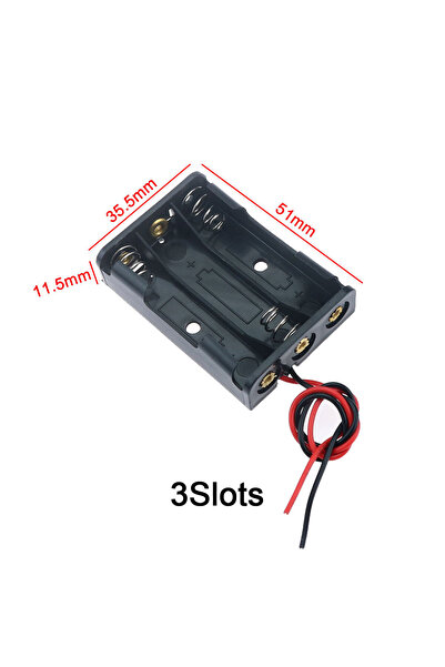 Choice4 علبة تخزين بطاريات AAA بلاستيكية سوداء بنابض، 3 فتحات، حامل بطاريات A...