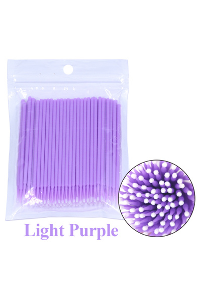 Choice13 light purple 100Pcs Eyelash Cleaning Brush Lash Extension Micro Cott...