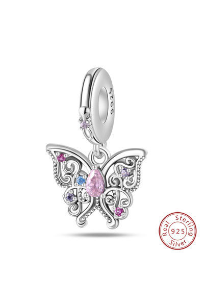 Choice21 خرزة PAC947 من الفضة الإسترليني عيار 925 بتصميم فراشة متوهجة متغيرة ...