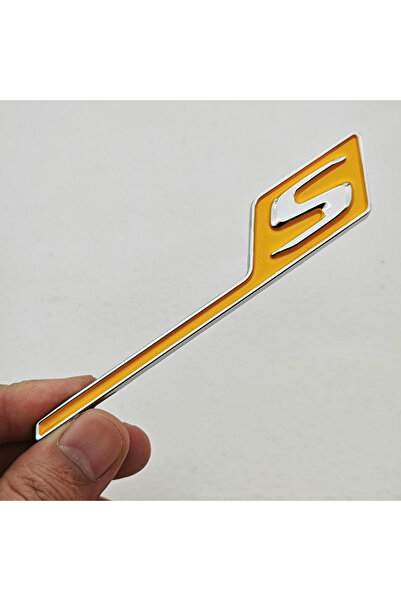 Choice6 ملصق جديد ثلاثي الأبعاد من مادة ABS باللون الأصفر والفضي، بشعار S أسو...