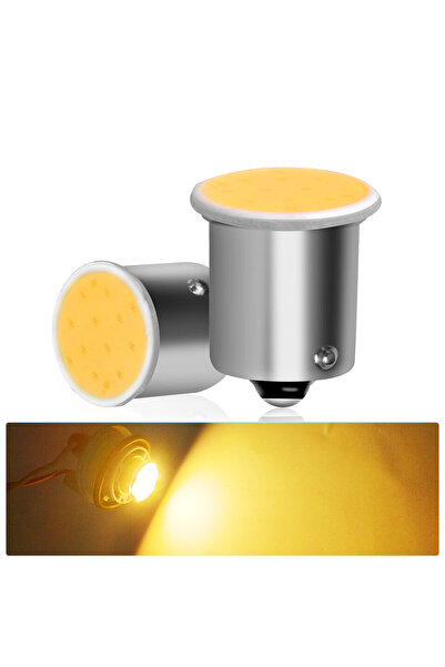 Choice34 ١٠ قطع من مصابيح LED صغيرة قوية بتقنية COB، BA15S P21W، صفراء، ٢/١٠/...