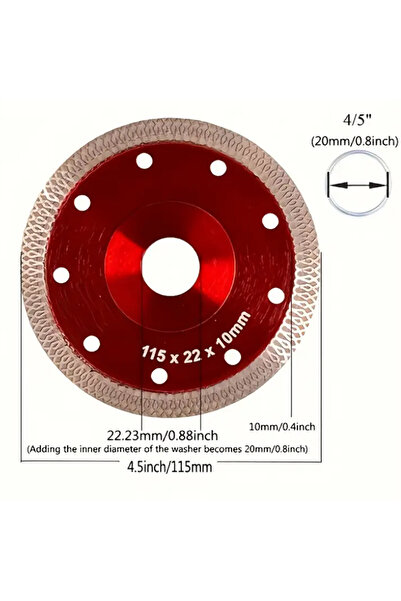 choice2 115mm Diamond Saw Blade Granite Marble Cutting Disc Porcelain Tile Ce...