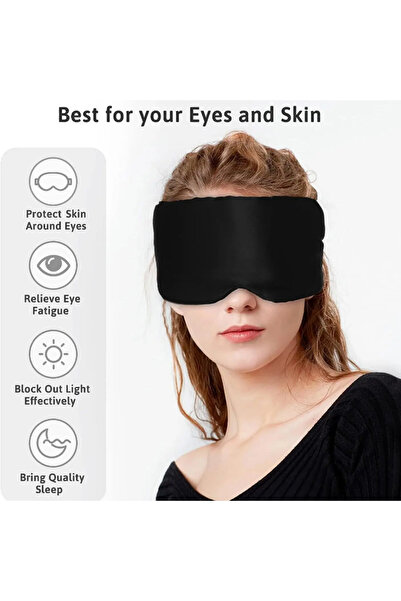 Choice3 black Mulberry Silk Sleep Mask for Eyes Cover Mask Blking Light Eyema...