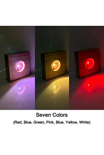 Choice9 مصباح ليلي على شكل كرة كريستالية، بقاعدة خشبية صلبة مربعة الشكل، مزود...