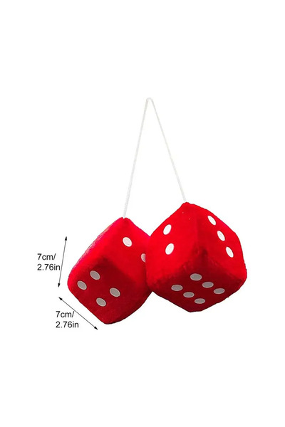 Choice1 قلادة سيارة حمراء معلقة، زينة نرد مخمل/ وبري، هدايا رأس السنة الجديدة...