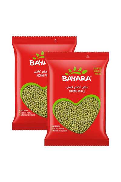 Bayara Whole Moong Value Pack 2 x 400 g Premium Green Gram for Cooking & Spro...