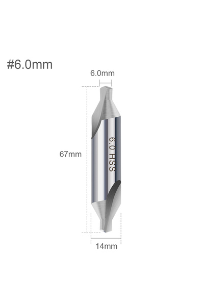 Choice4 6.0mm XCAN HSS Center Drill Bit 60 Degrees Core Drill Bit Power Tool ...