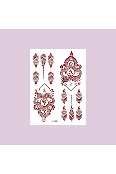 Choice12 ملصقات حناء مقاومة للماء J-1069-S للنساء، وشم مؤقت فوري على شكل زهرة...