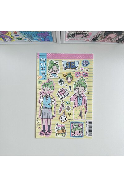 Choice6 09 Korean Stickers Cute Girl Cartoon Character Stickers Hand Account ...